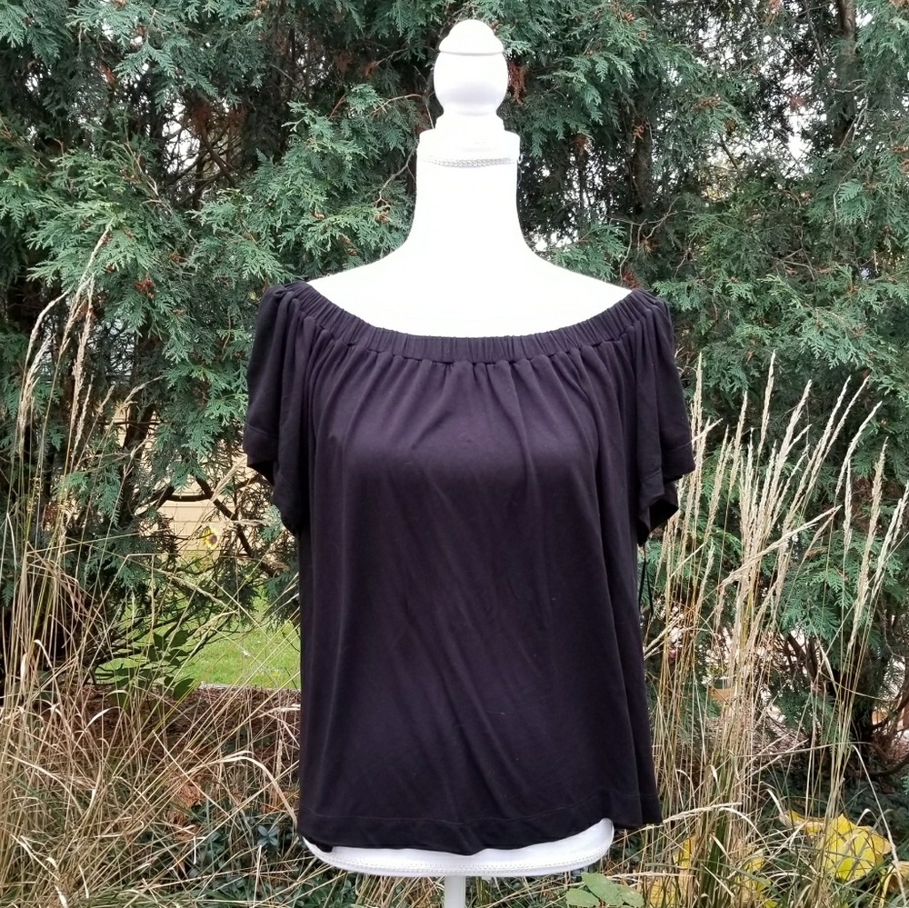 Black off the shoulder top from Loft